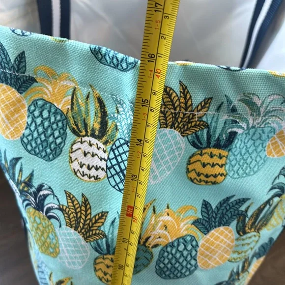 Salt Life Pineapple Paradise Cotton Canvas Beach Tote Bag, Aruba Blue - Picture 10 of 11
